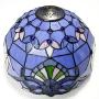 Tiffany Ceiling Fixture W12H11 Inch Semi Flush Mount Light Blue Purple Lavender Stained Glass Baroque Shade WERFACTORY Lamps Kid Living Room Bedroom (S003C Series) Tiffany Ceiling Fixture W12H11 Inch Semi Flush Mount Light Blue Purple Lavender Stained Glass Baroque Shade WERFACTORY Lamps Kid Living Room Bedroom (S003C Series)