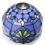 Tiffany Ceiling Fixture W12H11 Inch Semi Flush Mount Light Blue Purple Lavender Stained Glass Baroque Shade WERFACTORY Lamps Kid Living Room Bedroom (S003C Series)