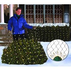 Tupkee Christmas Light Net – 150 Clear Warm Mesh Lights - 4 ft x 6 ft – Outdoor/Indoor – Net Lights for Bushes, Hedges or Trees