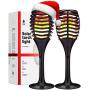 Fuego Christmas Lights - Solar Tiki Torches with Flickering Flame, Outdoor Yard Solar Lights, Waterproof with Automatic Dusk to Dawn