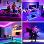 Olafus 65.6ft LED Strip Lights, Music Synch RGB Light Strips with 44 Keys Remote, Dimmable Color Changing Light Strips Voice Control, 24V 20m Colored Strip Light for Bedroom, Living Room, Party