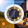 Solar Ground Lights Outdoor 8 Pack, Vosaro 8 LED Solar Garden Lights Waterproof, Upgraded Solar Powered Disk Lights, Landscape Lighting for Lawn Pathway Driveway Garden Yard Patio, Warm White