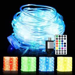 LED Rope Lights, 66ft 200 LED 16 Colors Changing Indoor Outdoor RGB String Lights, Multi-Colored Twinkle Tube Fairy Lights with Remote for Christmas Party, Wedding, Garden, Indoor Outdoor Decoration