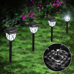 LANSGARINE Solar Pathway Lights Outdoor ,8 Pack Solar Powered Garden Light Waterproof, High Lumens LED Solar Patio Lighting for Landscape,Path,Yard,Walkway, Driveway,Lawn(Cold White)