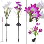 Wohome Outdoor Solar Garden Stake Lights,4 Pack Solar Powered Lights with 16 Lily Flower, Multi-Color Changing LED Solar Landscape Lighting Light for Garden, Patio