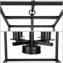 Oldiron 4 Light Rectangle Chandelier,Industrial Square Cage Chandelier Kitchen Island Ceiling Light Fixture for Entryway Bar Hallway Dining Room