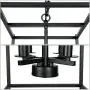 Oldiron 4 Light Rectangle Chandelier,Industrial Square Cage Chandelier Kitchen Island Ceiling Light Fixture for Entryway Bar Hallway Dining Room
