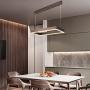 CCSUN Contemporary LED Acrylic Chandelier Dimmable,130w Rectangular Dining Room Pendant Light with Remote Control Modern Creative Ceiling Light Adjustable Height Island Lights for Living Room Kitchen