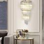 LITFAD Clear Crystal Wall Sconce 5 Lights Contemporary Wall Light Fixture Modern Wall Mount Light Fixture in Gold LED Wall Lamps Sconce Night Light for Living Room Hallway Bedside Hotel LITFAD Clear Crystal Wall Sconce 5 Lights Contemporary Wall Light Fixture Modern Wall Mount Light Fixture in Gold LED Wall Lamps Sconce Night Light for Living Room Hallway Bedside Hotel