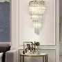 LITFAD Clear Crystal Wall Sconce 5 Lights Contemporary Wall Light Fixture Modern Wall Mount Light Fixture in Gold LED Wall Lamps Sconce Night Light for Living Room Hallway Bedside Hotel