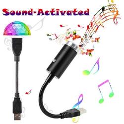 Sound Activated USB Star Light and USB Mini Disco Lights, Aevdor Car Star USB Night Lights, Romantic Car Roof Interior Star Atmosphere Decorations Light for Bedroom, Car, Party, Bedroom, Ceiling