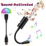 Sound Activated USB Star Light and USB Mini Disco Lights, Aevdor Car Star USB Night Lights, Romantic Car Roof Interior Star Atmosphere Decorations Light for Bedroom, Car, Party, Bedroom, Ceiling