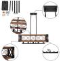 Kostomo Farmhouse Chandeliers Kitchen Island Lighting 5-lights Island Light Wood Metal Chandelier Rectangle Rustic Industrial Island Lamp Dining Room Lighting Fixtures Hanging