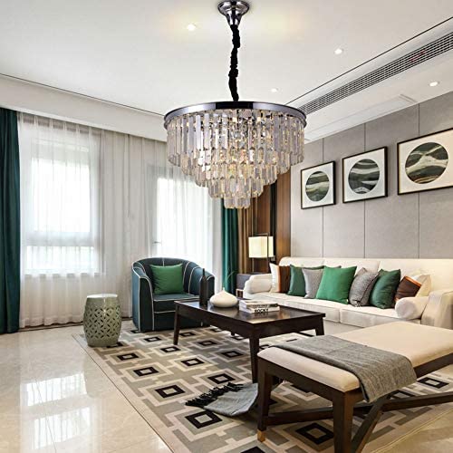 Harbin-Star 4-Tier Crystal Ceiling Lights, 60CM Modern Contemporary 9 Lights Chandeliers Pendant Light Hanging Lamp for Dining Room Living Room Bedroom USA Stock (Chrome) Harbin-Star 4-Tier Crystal Ceiling Lights, 60CM Modern Contemporary 9 Lights Chandeliers Pendant Light Hanging Lamp for Dining Room Living Room Bedroom USA Stock (Chrome)