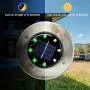 N-HEART 4 Pack Solar Ground Lights 8 LED In-Ground Outdoor Disk Lights,Auto Smart Sensor On/Off Waterproof,Energy Saving Lighting,for Landscape Pathway,Patio,Garden,Yard,Walkway,Lawn,Colorful