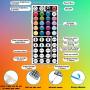 Led Strip Lights 32.8ft, 5050 RGB Led Lights, IP20 Non Waterproof Color Changing with 20 Colors 8 Light,LED Lights Strips Kit with 44 Keys IR Remote Controller 12V Power Supply (32.8ft)