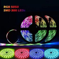 LED Strip Lights 32.8ft, ALSEYE 5050 RGB 300 LEDs Color Changing LED Tape Lights with 44 Keys IR Remote and 12V Power Supply, Flexible Light Strips Kit for Bedroom, Bar, Home Lighting Decoration