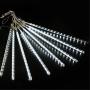 Twinkle Star Meteor Shower Rain Lights, Valentine Lights 30cm 8 Tubes 288 LED Icicle Snow Falling Christmas Lights Outdoor Raindrop Lights, Xmas Wedding Party Tree Holiday Decoration, White