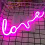 iceagle Love Neon Signs for Wall Decor,USB or Battery Decor Light,Neon Light for Bedroom,LED Neon Decorative Lights for Christmas,Party,Girls Living Room(Pink)