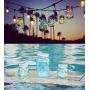 WERTIOO 4 Pack Solar Mason Jars Lights,30 LEDs Hanging Solar Lanterns Garden Decor Outdoor Lights Warm White Table Decor Fairy Lights for Patio Wedding Christmas Party (4 Pack)