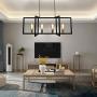 4 Lights Modern Kitchen Island Pendant Lights Dining Room Chandelier Industrial Chandelier Matte Black Farmhouse Chandelier Antique Brass Veneer Decoration