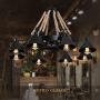 8-Light Retro Chandelier, Farmhouse Wrought Iron Rustic Hemp Rope Pendant Light Chandelier, Adjustion Chain E26 Lamp Socket Vintage Ceiling Fixture for Dining Table Kitchen Island Bar 8-Light Retro Chandelier, Farmhouse Wrought Iron Rustic Hemp Rope Pendant Light Chandelier, Adjustion Chain E26 Lamp Socket Vintage Ceiling Fixture for Dining Table Kitchen Island Bar