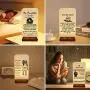 Engraved Bedside Table Lamp for Daughter - Personalized Fabric Wooden Desk Lamp for Bedroom Living Room Office Study - Perfect Birthdays Christmas Gifts for Daughter from Dad