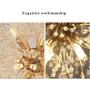CROSSIO Firework Chandelier LED Light Stainless Steel Crystal Pendant Lighting Ceiling Light Fixtures Chandeliers Lighting for Dining Room Bedroom (Gold, 15.7 Inch)