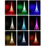 Eiffel Tower Nightlight Desk Bedroom Decoration LED Lamp Colorful Paris Fashion Style Acrylic 10 Inch Cake Topper Decoration Gift