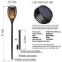 Solar Torch Lights Outdoor Dancing Flickering Flames Pack of 4 Piece Each 96 LED - Flame Solar Lights Outdoors Decorative Waterproof Garden Post Lamp with Solar Battery Powered for Patio