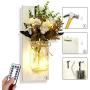 Mason Jar Wall Candlestick Lighting, Home Decoration, Living Room, Bathroom, Hanging Retro Wall Closet 6 Hours LED Lighting with Remote Control(2 Sets)
