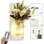 Mason Jar Wall Candlestick Lighting, Home Decoration, Living Room, Bathroom, Hanging Retro Wall Closet 6 Hours LED Lighting with Remote Control(2 Sets)