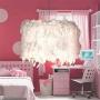 Feather Chandelier Ceiling Pendant Light Shade Simple Nordic-Style Modern Lampshade Floor Lamp Droplight for Living Room Bedroom Dining Room (A)
