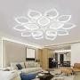 DYRABREST Modern Acrylic Ceiling Chandeliers Home LED Warm Light Flower Shape Ceiling 15 Head Dining Room Living Room Bedroom (White Light)