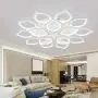 DYRABREST Modern Acrylic Ceiling Chandeliers Home LED Warm Light Flower Shape Ceiling 15 Head Dining Room Living Room Bedroom (White Light)