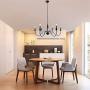 KOSTOMO 6-Lights Black Chandeliers Farmhouse Light Fixture Classic Candle Ceiling Hanging Light Industrial Iron Rustic Pendant Lighting for Dining Room Kitchen Island Living Room Bedroom
