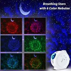 Star Night Light Projector for Bedroom, 3 in 1 Moon and Star Projector Light with 6 Lighting Show, Voice Control , Timer, UL Adapter, Galaxy blisslights Sky Lights for Kids, Adults and 200 sq.ft Room