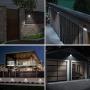 TORCHSTAR Outdoor LED Solar Powered Motion Sensor Light, IP65 Waterproof Wireless Outdoor Wall Lighting for Driveway, Patio, Garage, Porch, 6500K Pure White, Oil Rubbed Bronze, Pack of 4
