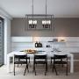 VINLUZ 8 Light Farmhouse Island Pendant Hanging Lighting Black Kitchen Light Fixture for Dining Room Kitchen Bar