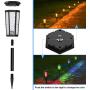 Fudosa Outdoor Pathway Lights, Solar Powered LED Garden Lights 6 Pack Waterproof Hollow Landscape Lamps for Yard Lawn Patio Walkway