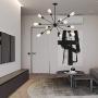 CLAIRDAI Sputnik Chandelier 12 Lights Modern Pendant Lighting Industrial Vintage Ceiling Light Fixture for Kitchen Living Room Dining Area Bedroom Hotel Bar, Black
