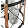 Eumyviv Wood Farmhouse Rustic Chandelier with Crack Finish Glass Shade, 3 Lights Vintage Industrial Hanging Light for Dinning Room, C0030