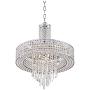 Crystal Cascade Chrome Drum Pendant Chandelier 19 1/2'' Wide Modern Halogen 9-Light Fixture for Dining Room House Foyer Kitchen Island Entryway Bedroom Living Room - Vienna Full Spectrum