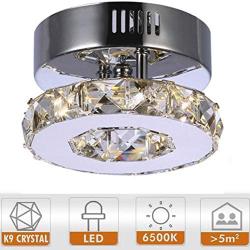 LED Ceiling Light Modern Style Crystal Lamp Stainless Steel Chrome Flush Mount Chandelier Hallway Stairway Bedroom Dining Room Ceiling Light