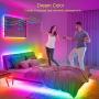 YUNBO Dreamcolor WS2811 Addressable RGB LED Strip Lights, 32.8ft Bluetooth APP and RF Remote Controlled Digital Programmable Rainbow LED Strip Lights Kit for Bedroom Living Room Home Decoration