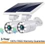 Solar Motion Sensor Lights Outdoor 1400-Lumen 9-Watt(110W Equ.) Aluminum Solar Flood Security Spotlight for Garden Driveway Garages Doorways Decks and Porches, 2-Year 100% FREE Warranty(White 2 Pcs)