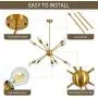Brushed Gold Sputnik Chandelier Lighting 10 Light,Mid Century Modern Pendant Light Fixtures for Dining Room,Kichen,Living Room Brushed Gold Sputnik Chandelier Lighting 10 Light,Mid Century Modern Pendant Light Fixtures for Dining Room,Kichen,Living Room