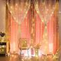 Window Curtain String Light Wedding Party Home Garden Bedroom Backdrop Outdoor Indoor Wall Super Cute Decoration, Warm White