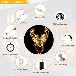 ECOWHO LED Rope Lights, Christmas Lights IP67 Waterproof LED Outdoor Lighting, Connectable Extend to 60m Low Voltage 24v String Lights Plug in Tube for Gazebo Deck Patio Pool Camp Bedroom Path Indoor