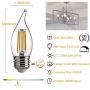 FLSNT LED 60 Watt Equivalent Chandelier Bulbs, 4.5 Watt Dimmable Filament Clear LED Candelabra Bulbs, E26 Medium Base CA11 LED Candle Bulbs, 2700K Soft White, 6 Pack